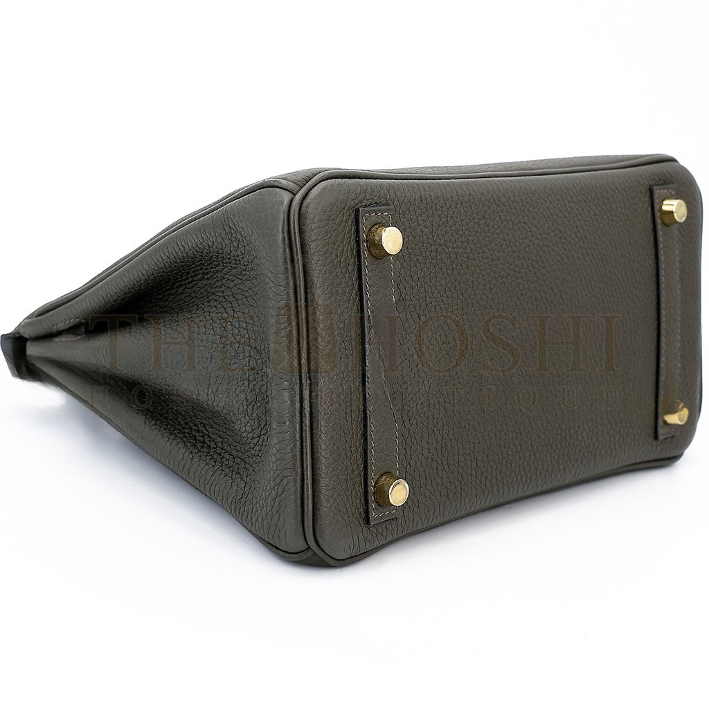 H**me5 BIRKIN 25 TOGO LEATHER PEWTER GREY GOLD BUCKLE BAG H028369CC8F (25*20*13cm) Master Quality